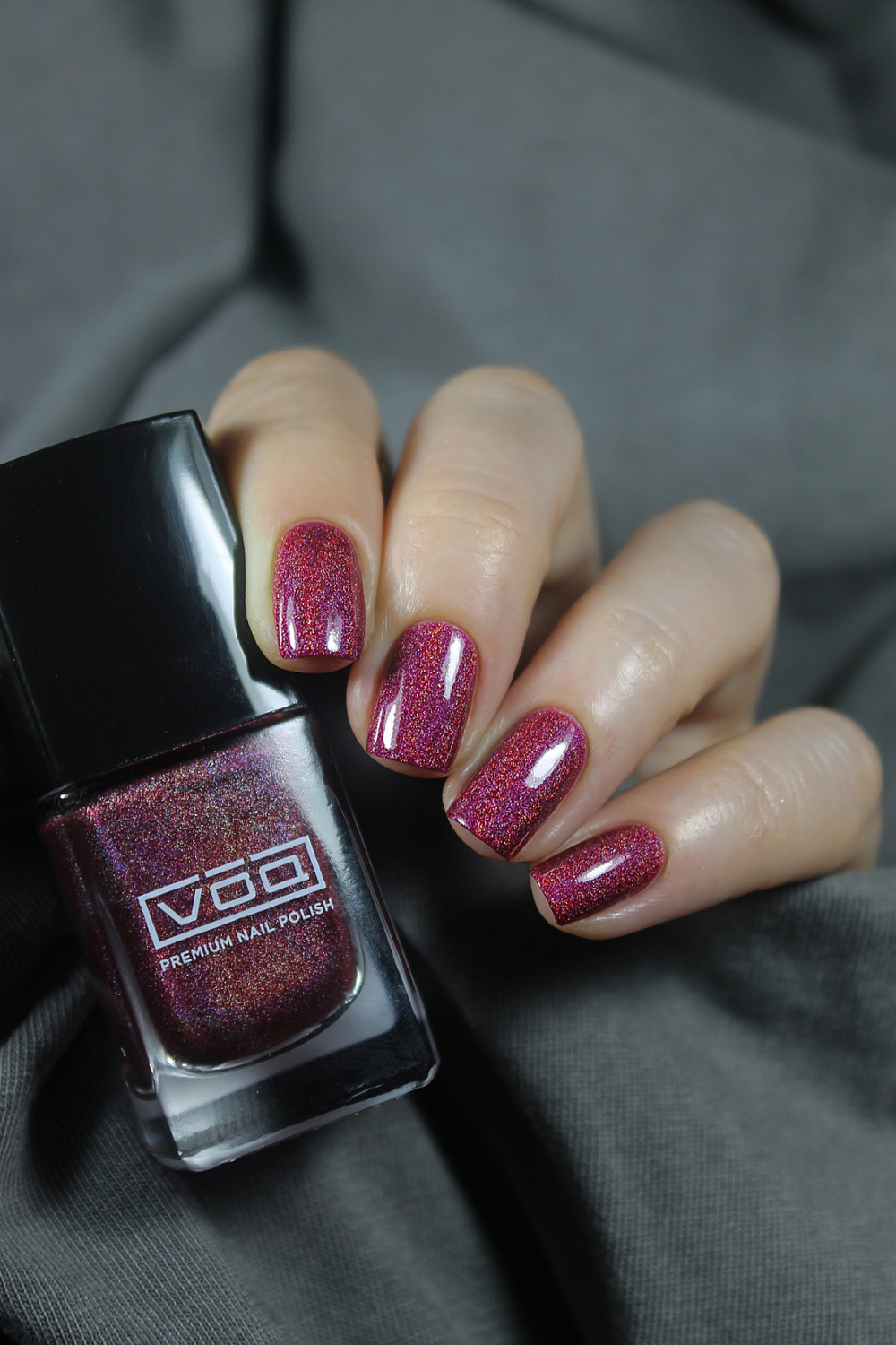 Лак Для Ногтей Голографический Бордовый VOQ Rouge